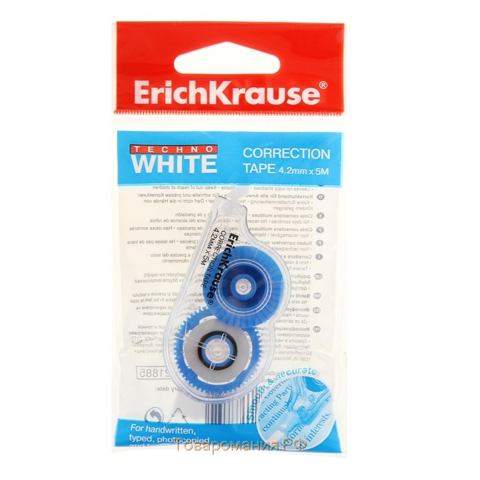 Корректирующая лента ErichKrause Techno White Mini, 4.2 мм х 5 метров, в пакетике