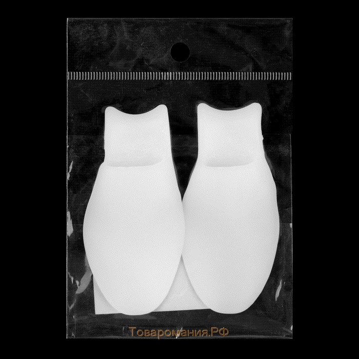 Корректоры - разделители для пальцев ног, с накладкой на косточку большого пальца, 1 разделитель, силиконовые, 8,5 × 4,5 см, пара, цвет белый