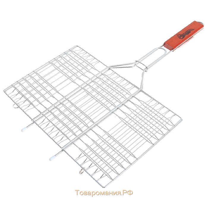 Решётка гриль для мяса maclay, 22x34 см, хромированная сталь, для мангала