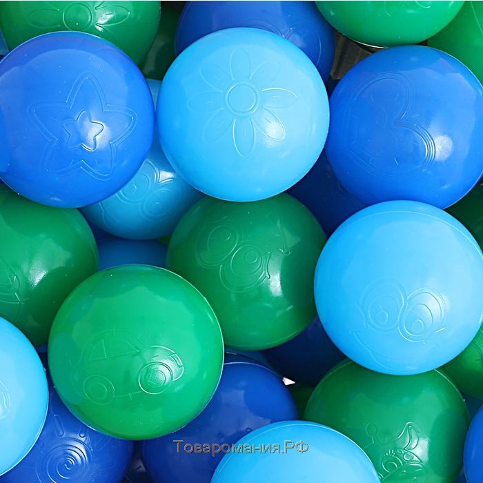 Шарики для сухого бассейна с рисунком, диаметр шара 7,5 см, набор 30 штук, цвет морской