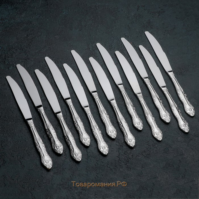 Нож столовый «Тройка», h=21,5 см, тощниа 2 мм, цвет серебряный
