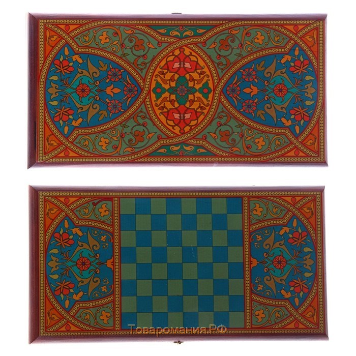 Нарды "Персидские", деревянная доска 40 х 40 см, с полем для игры в шашки