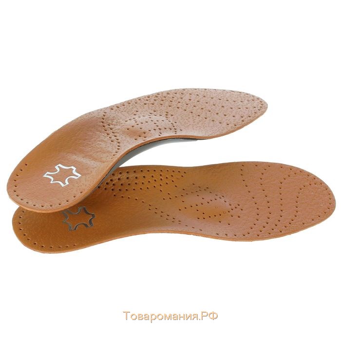 Стельки для обуви, амортизирующие, дышащие, с жёстким супинатором, р-р RU 40 (р-р Пр-ля 40), 26 см, пара, цвет коричневый