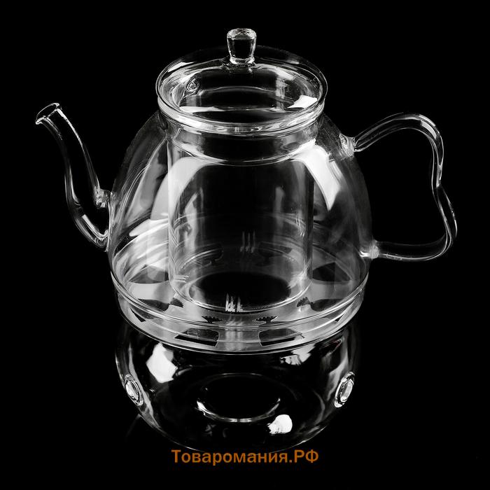 Подставка-подогрев под чайник  «Огонёк», d=13 см, стекло
