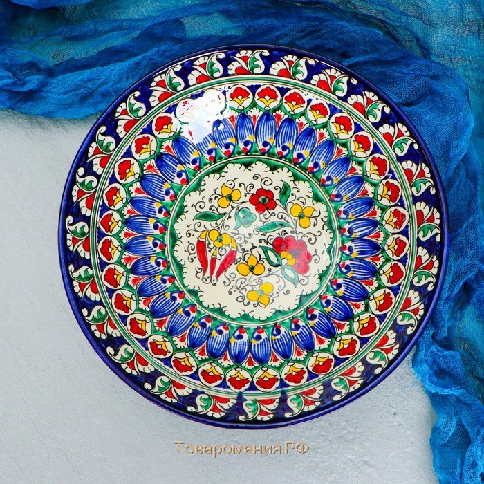 Супница Риштанская Керамика "Цветы", 25 см, микс