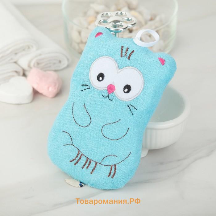 Мочалка для тела детская  «Котики», для купания, МИКС