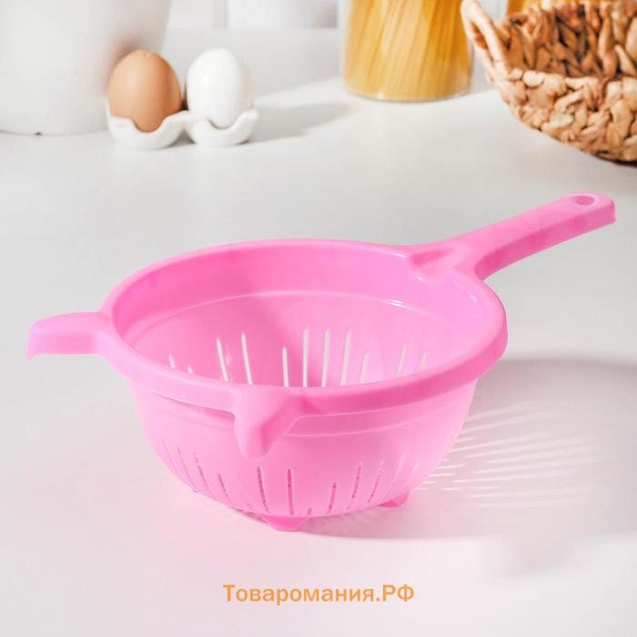 Дуршлаг кухонный Альт-Пласт, 1.6 л, d=19 см, пластик, МИКС