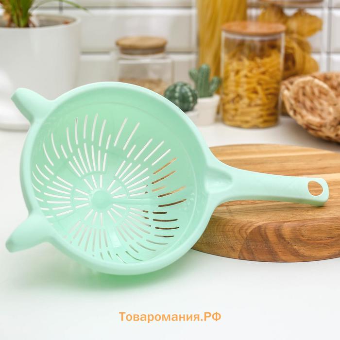 Дуршлаг кухонный Альт-Пласт, 1.6 л, d=19 см, пластик, МИКС