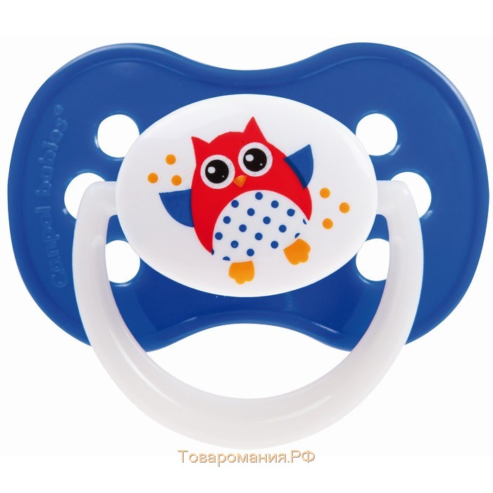 Соска - пустышка силиконовая симметричная Owl, от 0 до 6 мес., цвет МИКС