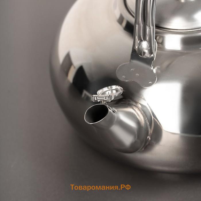 Заварочный чайник  «Гретель», 1.6 л, металлическое сито, нержавеющая сталь, хромированный