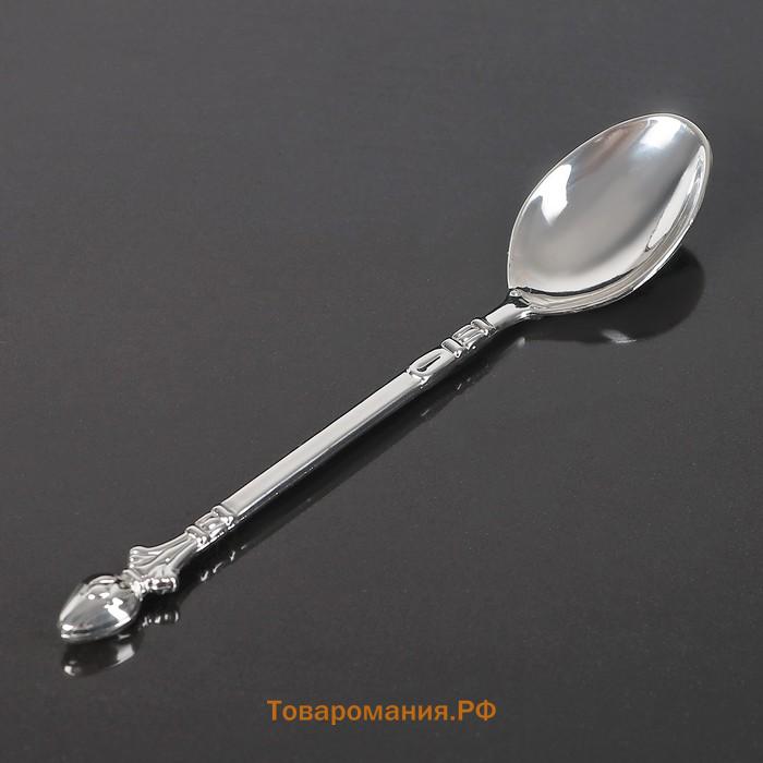 Набор ложек на подставке Magistro «серебристый лебедь», 7.5×5×14 см, 7 предметов, серебристый