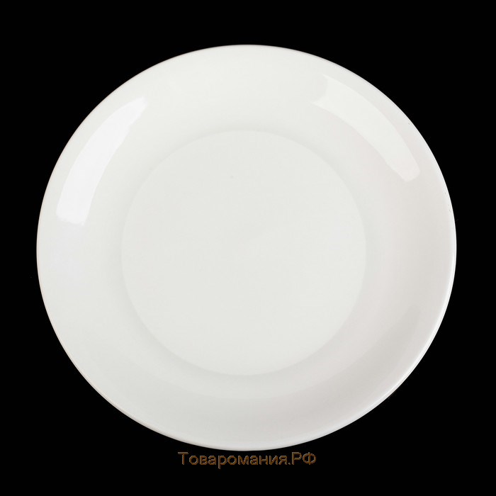 Тарелка фарфоровая обеденная White Label, d=20 см, цвет белый