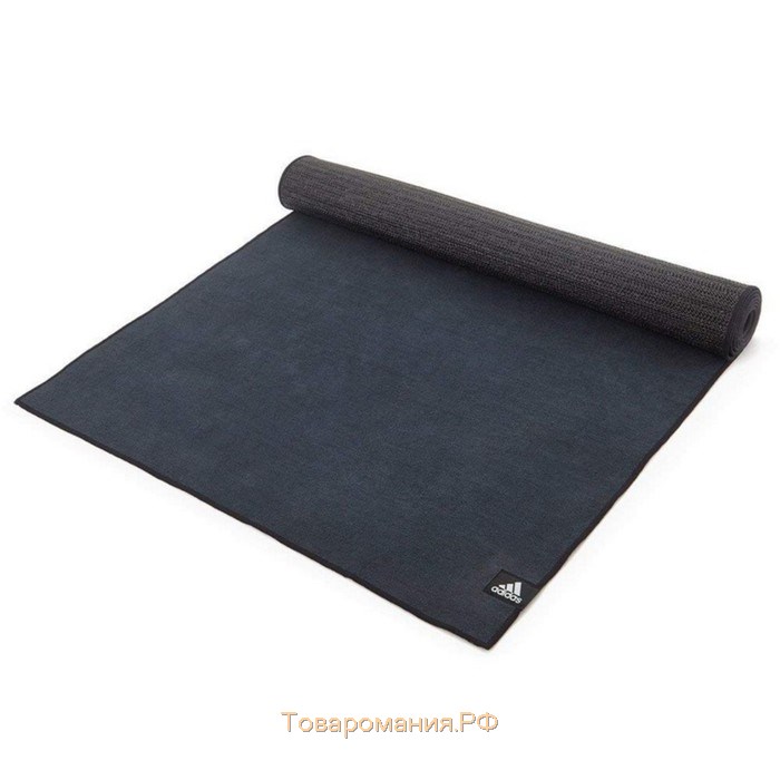 Тренировочный коврик (мат) для горячей йоги Adidas, цвет чёрный