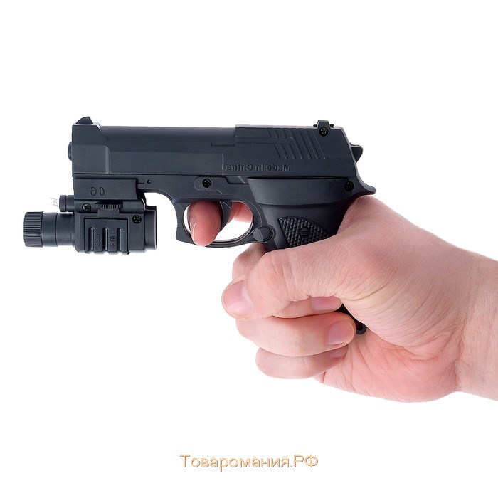 Пистолет пневматический детский «Агент» с лазером и фонариком