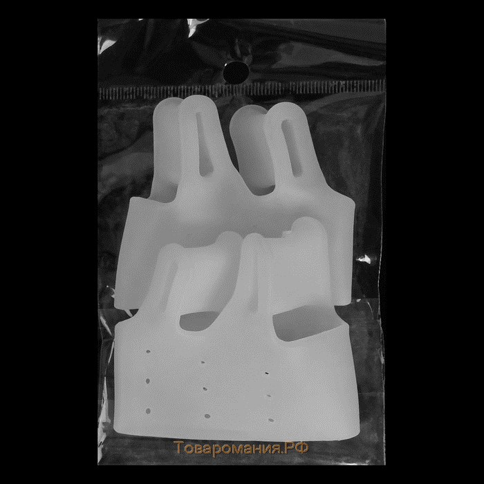 Корректоры - разделители для пальцев ног, на манжете, дышащие, 2 разделителя, силиконовые, 8 × 7 см, пара, цвет белый