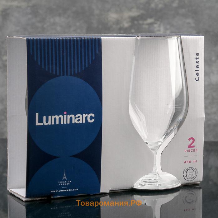 Бокалы для пива Luminarc Celeste, 450 мл, набор 2 шт., стекло