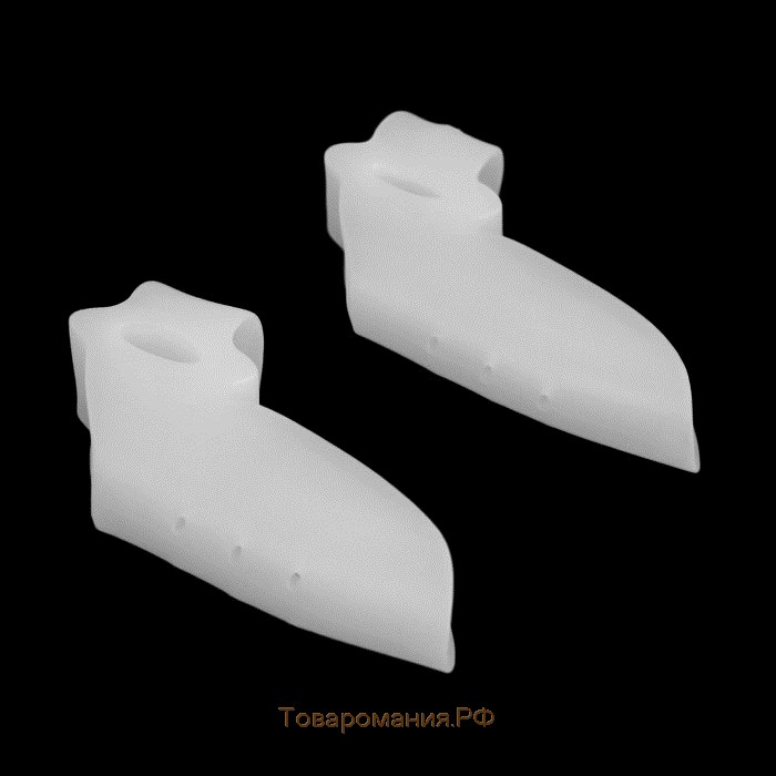 Корректоры - разделители для пальцев ног, с накладкой на косточку большого пальца, 1 разделитель, силиконовые, 7 × 4 см, пара, цвет белый