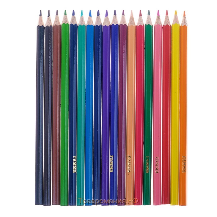 Карандаши 18 цветов «Гамма» «Классические», стержень d=2.6 мм, шестигранные