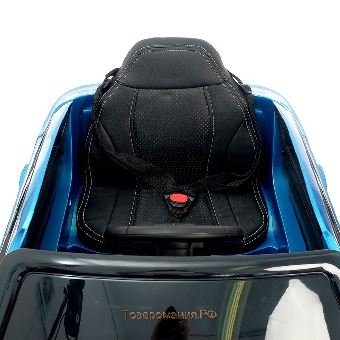 Электромобиль BMW X6M, цвет глянец синий, EVA колеса, кожаное сидение