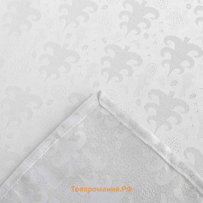 Скатерть  "Серебряные ёлочки" цв.белый, 150*220 см, 115 ±10 гр,100% п/э