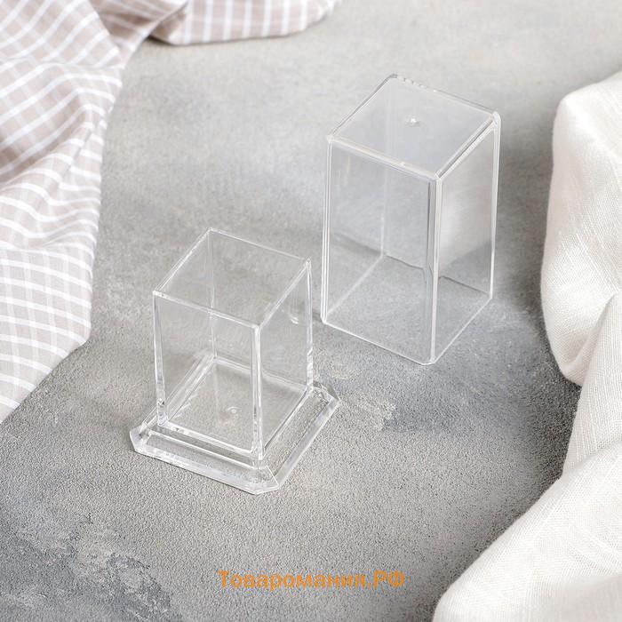 Подставка под зубочистки , 5×5×7.5 см, прямоугольная, прозрачная