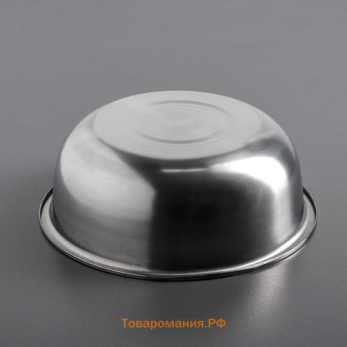 Миска «Мэйли», 2.7 л, 25×8 см, толщина 0.33 мм, нержавеющая сталь, серебристая