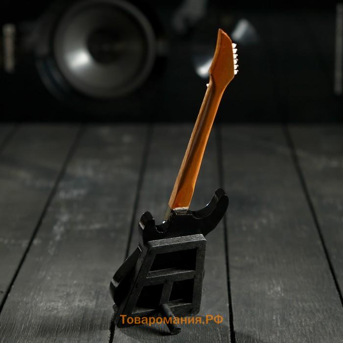 Гитара сувенирная Ibanez, на подставке, 24×8×2 см, чёрно-белая