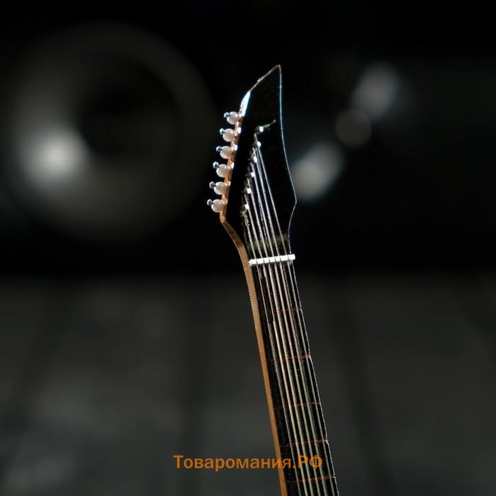 Гитара сувенирная Ibanez, на подставке, 24×8×2 см, чёрно-белая