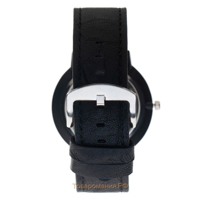 Часы наручные кварцевые мужские "Арес", d-4.5 см, черный ремешок