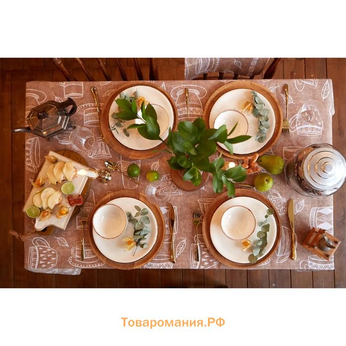 Скатерть "" Cup of tea 110х144 см, 100% хлопок, 164 г/м2