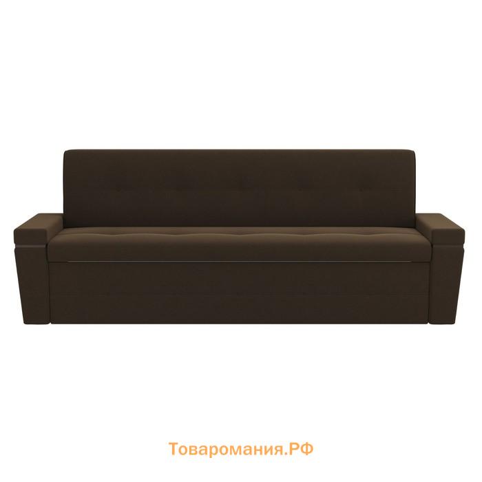 Кухонный прямой диван «Деметра», механизм дельфин, микровельвет, цвет коричневый