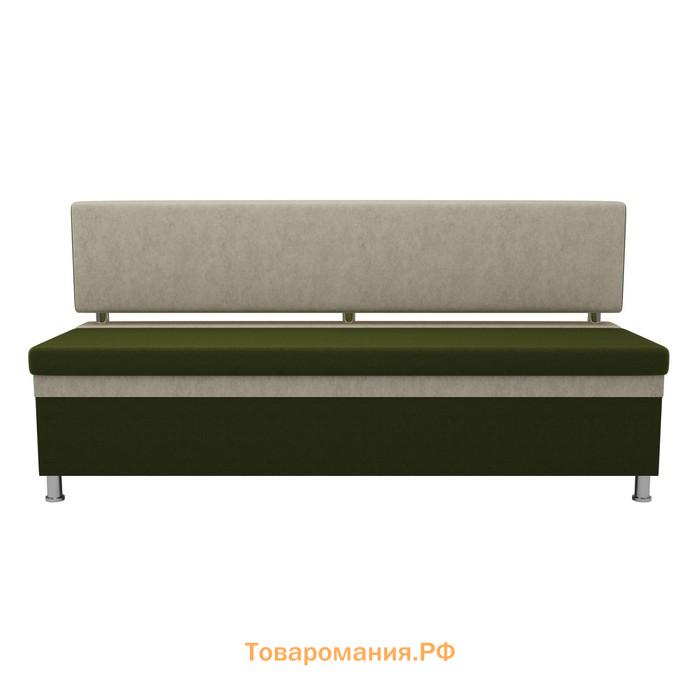 Кухонный прямой диван «Стайл», микровельвет, цвет зелёный / бежевый