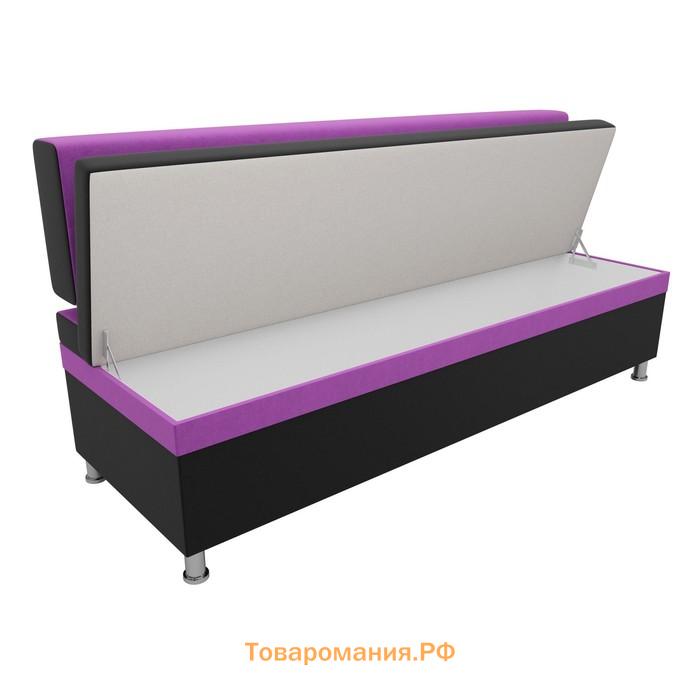 Кухонный прямой диван «Стайл», микровельвет, цвет чёрный / фиолетовый