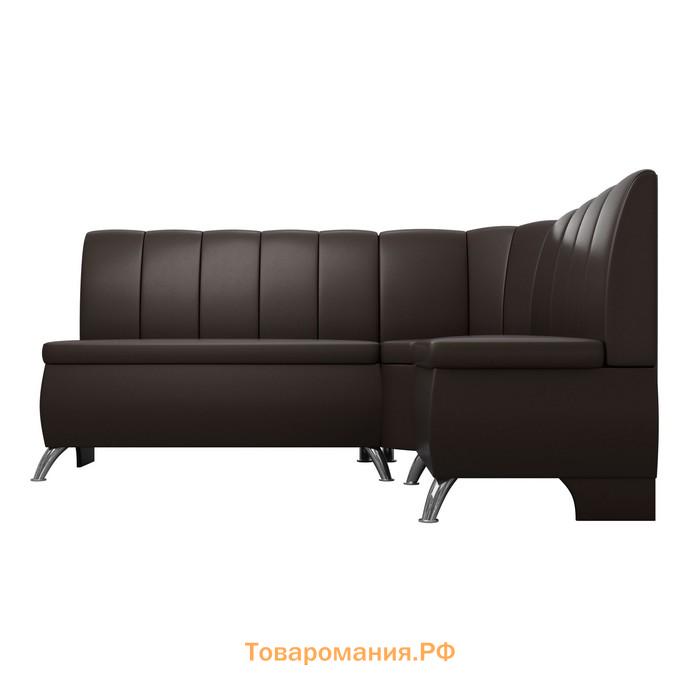 Кухонный угловой диван «Кантри», экокожа, цвет коричневый