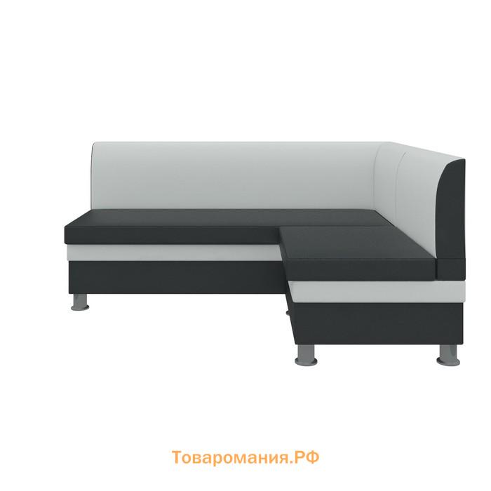 Кухонный угловой диван «Уют», экокожа, цвет чёрный / белый
