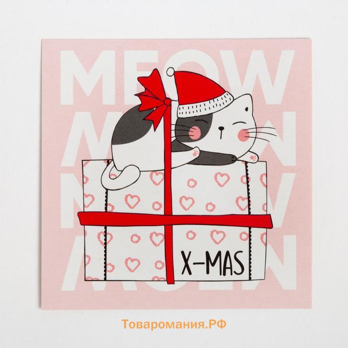 Набор подарочный новогодний "Merry catmas" полотенце и аксессуары (5 предметов)