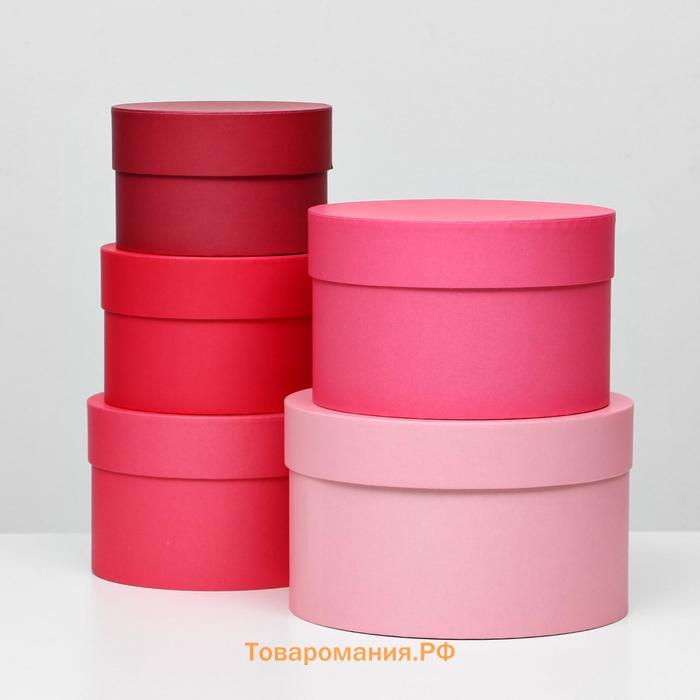 Набор круглых коробок 5 в 1 «Пантон 200», 23×23×14 - 15×15×10 см