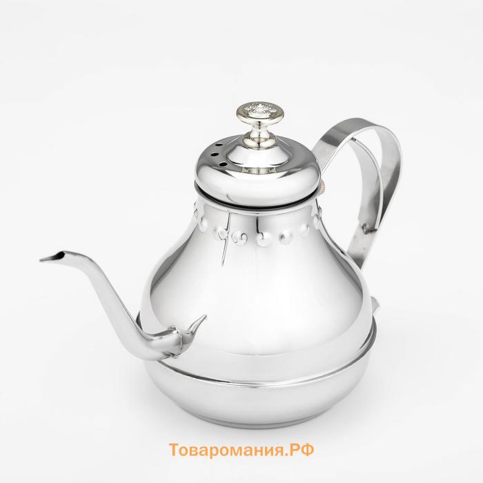 Чайник заварочный «Леранс», 1.2 л, металлическое сито, нержавеющая сталь, хромированный