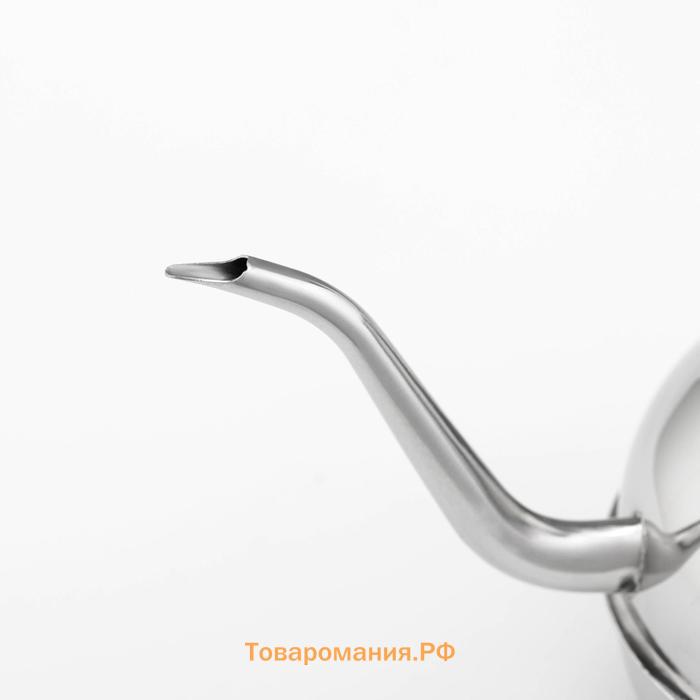 Чайник заварочный «Леранс», 1.2 л, металлическое сито, нержавеющая сталь, хромированный