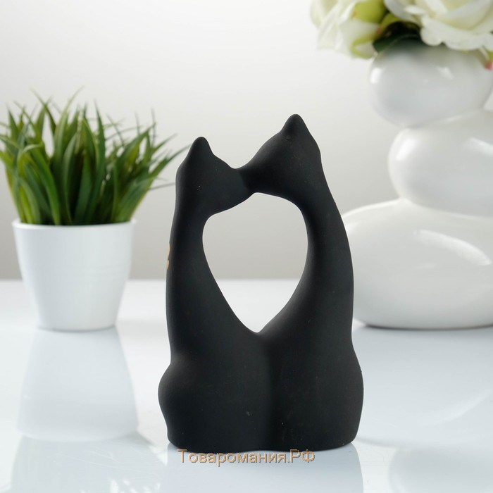 Фигура "Коты влюбленные" черные 5х10х17см
