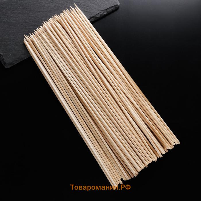 Шампур деревянный Magistro, 25×0,3 см, 100 шт, берёза