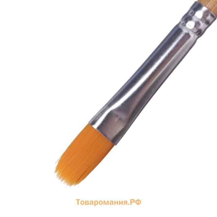 Кисть Синтетика Овальная ЗХК "Сонет" № 6 (8 мм), короткая ручка пропитана лаком