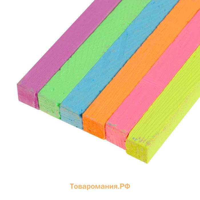 Мелки цветные 6 штук Koh-I-Noor 1125, прямоугольные, флуоресцентные