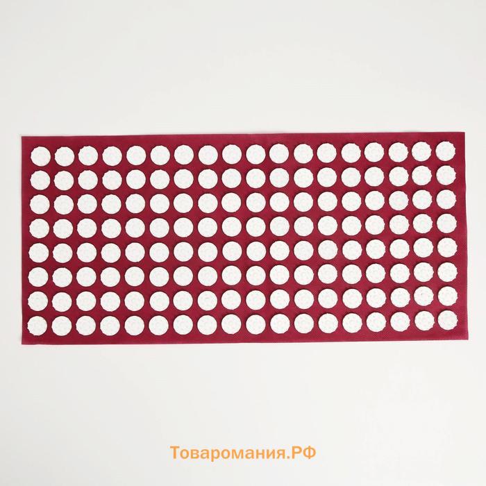 Аппликатор "Кузнецова", 144 колючки, спанбонд, 26 х 56 см, красный.