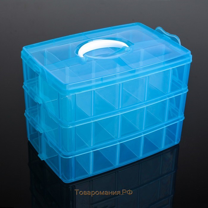 Бокс пластиковый для хранения со вставкой, 15×7,5×10 см, цвет МИКС