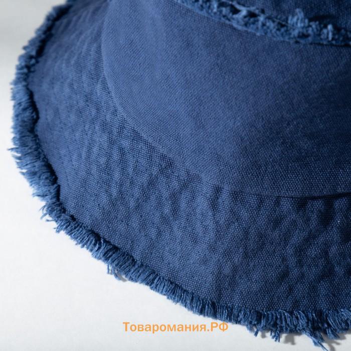 Панама джинсовая с необработанными краями MINAKU цвет синий, размер 56-58