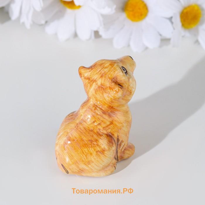 Сувенир "Медвежонок сидя", ярославская майолика, h=8 см, микс