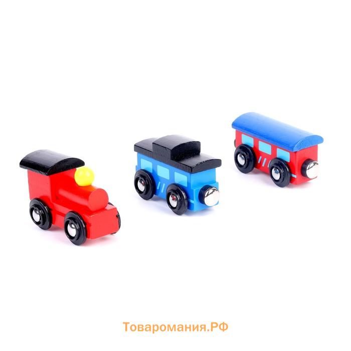 Детская игрушка для ж/д "Паровоз + 2 вагона"