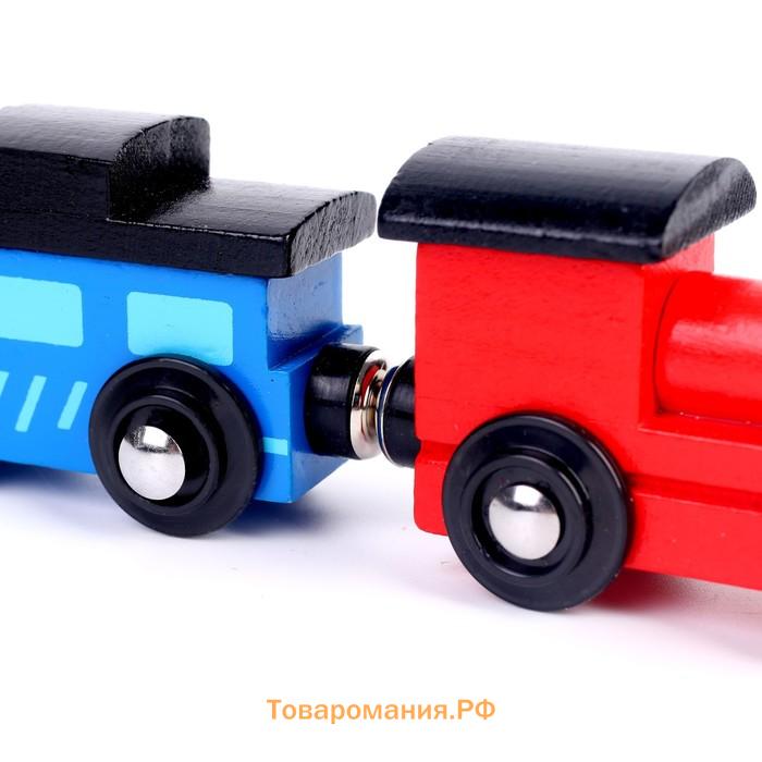 Детская игрушка для ж/д "Паровоз + 2 вагона"