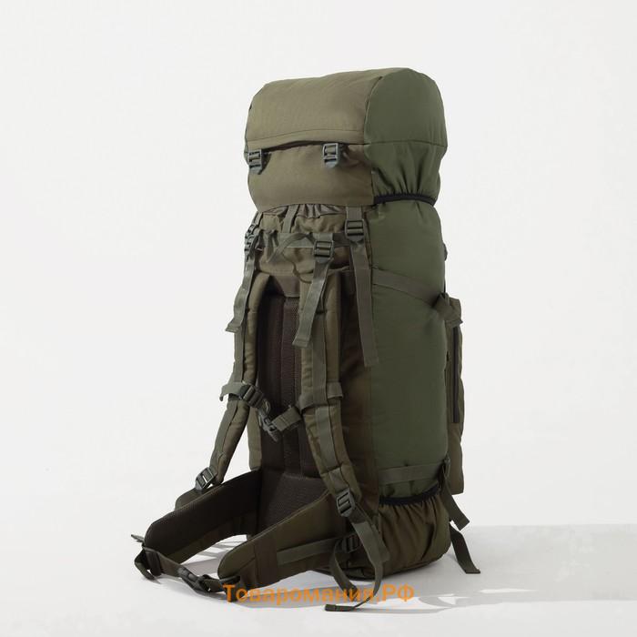 Рюкзак туристический, Taif, 60 л, отдел на затяжке, наружный карман, 2 боковых кармана, цвет оливковый